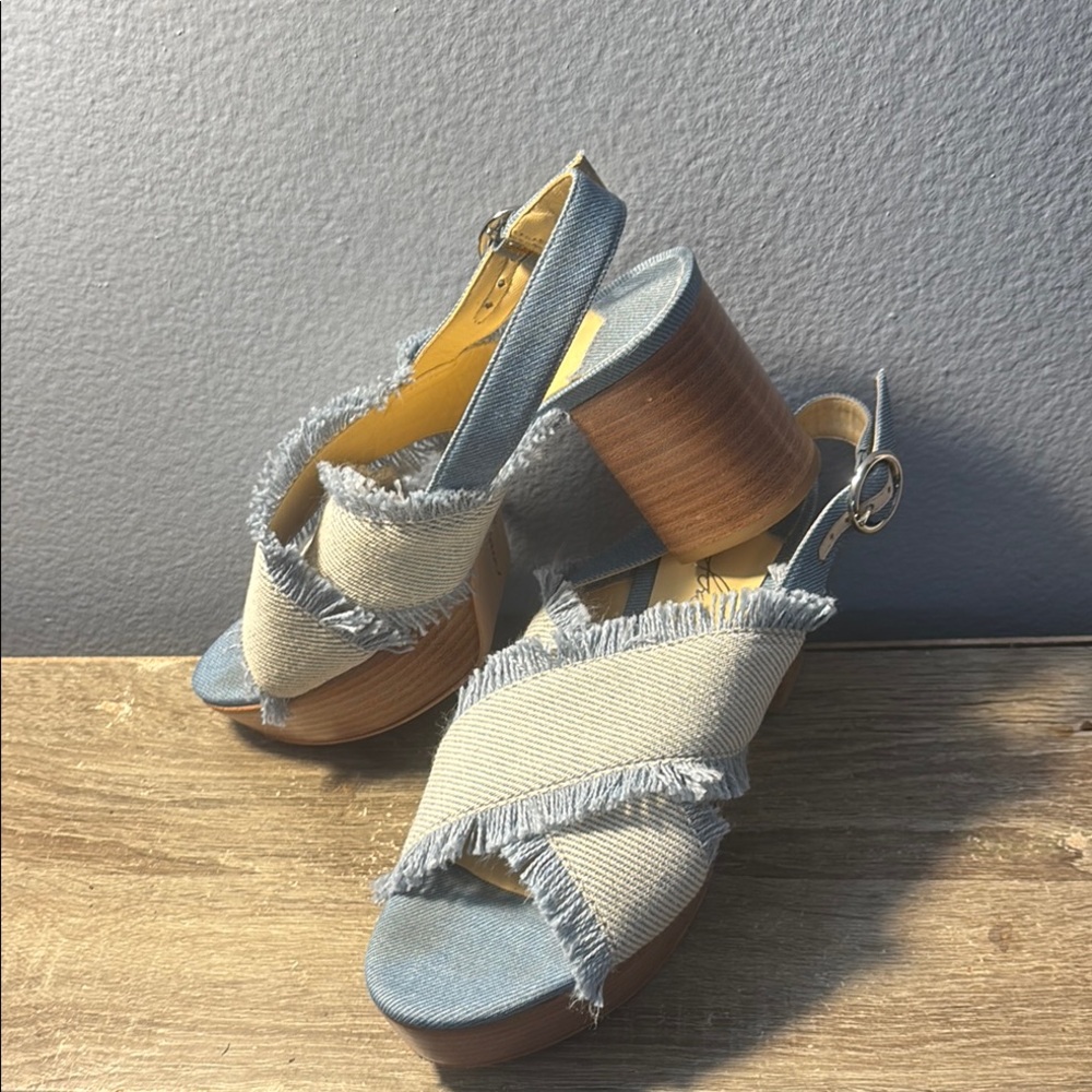 Vero Cuoio Blue and Tan Platform Sandals